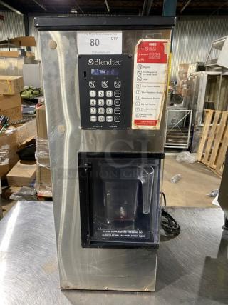 Blendtec BDI503 commercial blender, 2019 model, stainless steel, keypad interface, visible Blendtec logo, 120V, SN: BDI03-20917.