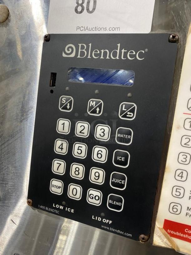 Blendtec BDI-503 commercial blender control panel, stainless steel, keypad with drink options, 2019 model, 120V.