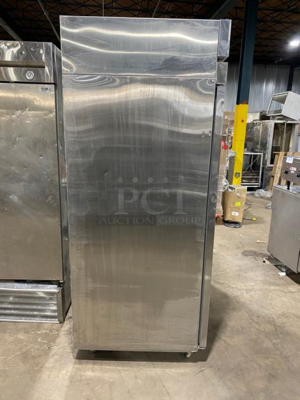 Hoshizaki R2AFS stainless steel refrigerator, 2-door, poly coated rack, 115V, 1 phase, on casters, model R2A-FS, SN: J50711C.