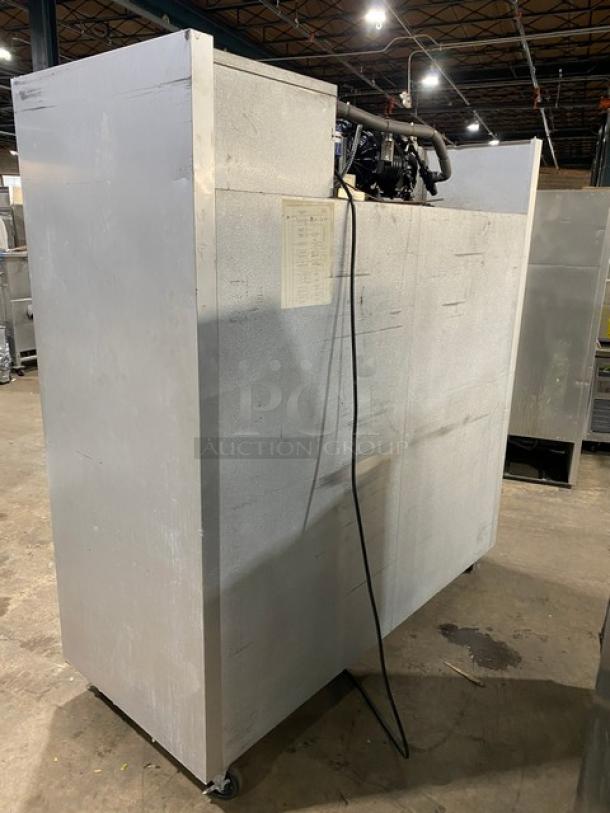 Traulsen G-Series 3 Door Stainless Steel Reach-In Freezer, Model G31011, on casters, with poly-coated rack, 115V.