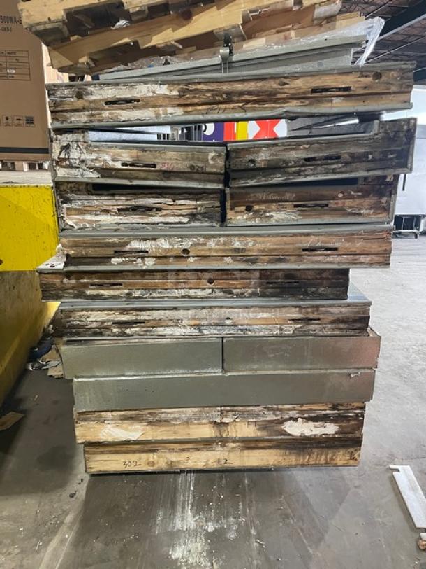 Commercial heavy-duty 8'x8' walk-in freezer panels in used condition, with blower unit included. No compressor. Vertical stack.