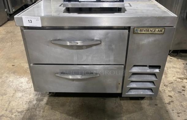 Beverage-Air stainless steel 2-drawer refrigerated chef base, model WTRCS3610003, on casters, 36", 115V, SN: 12304156.