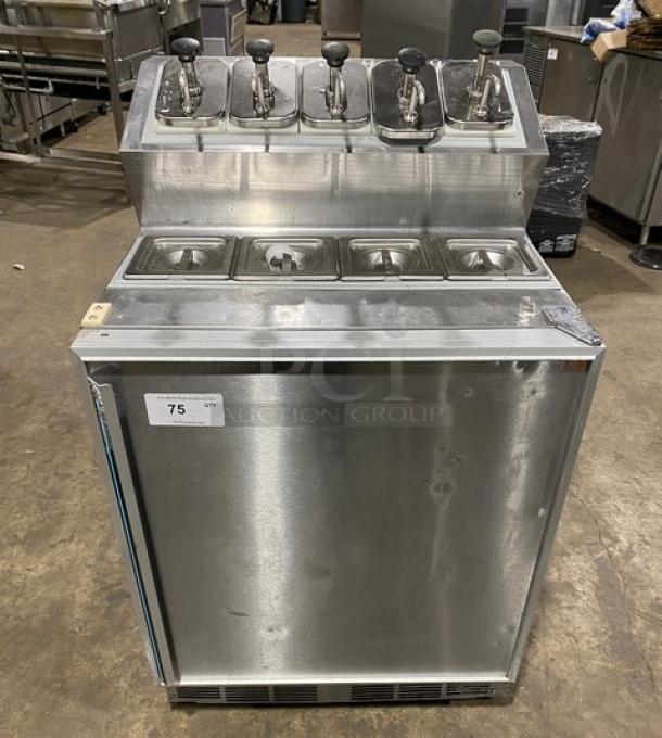 Silver King SKF2A stainless steel refrigerated dispenser with pumps and poly-coated rack, model SN: SAEC42273A, 115V.