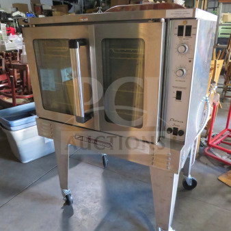 Southbend Platinum Series model PCE75S/SD electric convection oven, with 5 racks, on casters. 38x37x55 inches, excellent condition.