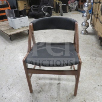Meyer Design Form wooden barrel back chair with cushioned seat and back. Features sleek design, excellent condition.