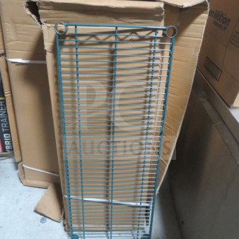 NEW Advance Tabco Green Metro Shelf, 36x14 inches, in original packaging. Ideal for storage solutions.