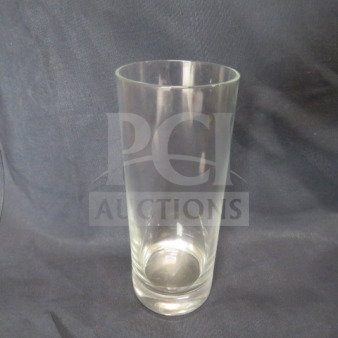 Clear Tom Collins bar glass, 12XBID, tall cylindrical shape, in excellent condition. No visible markings or tags.