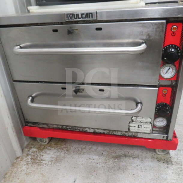 Vulcan VW2S 2 Drawer Warmer, 120 Volt, dimensions 27.5x23.5x25 inches. Good condition with visible controls and label.