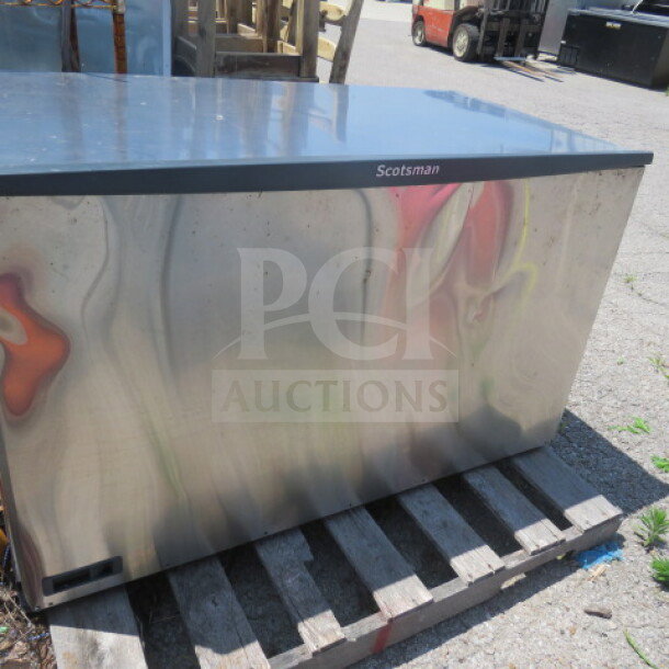 Scotsman Ice Maker, Model C1848MR-32E, stainless steel, 48.5x24x29 inches, used condition, includes remote ERC611-32E.