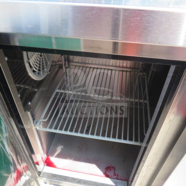 Turbo Air JUF-48D-N 2 Door Worktop Freezer, 48x24x32, 1 rack, on casters, 115V. Stainless finish, excellent condition.