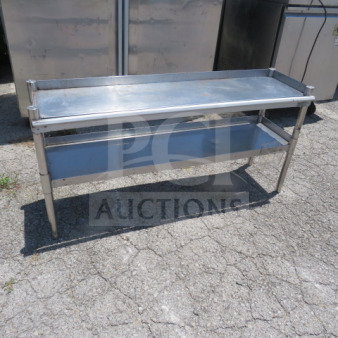 One Double Stainless Steel Over Shelf With A 48 Inch Ticket Rail. 48X14X24
