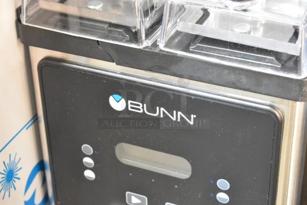 BRAND NEW Bunn BrewWISE MHG Coffee Grinder with removable hoppers, stainless steel, minor scratch, model 35600.0020.