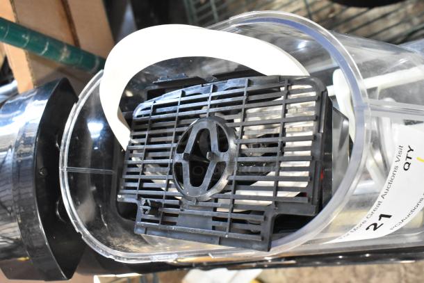 Brand new Carnival King 382SMM1 stainless steel granita machine, 1.6-gallon capacity, 120V, with minor cosmetic dents.