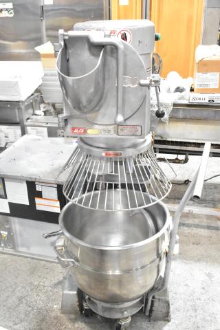 2021 Precision HD-60 Metal Commercial Floor Style 60 Quart Planetary Dough Mixer w/ Pelican Head, Mixing Bowl, Dough Hook Attachment and Bowl Dolly. 220 Volts, 3 Phase. - Item #1229192