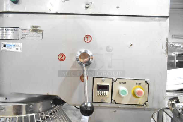 2021 Precision HD-60 60 Quart Planetary Dough Mixer with controls, certification labels, and start/stop buttons visible.