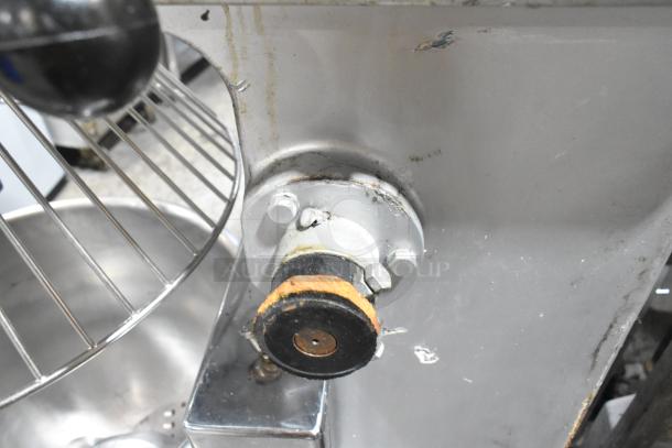 2021 Precision HD-60 60 Quart Planetary Dough Mixer with Pelican Head, mixing bowl, dough hook, and bowl dolly, in used condition.