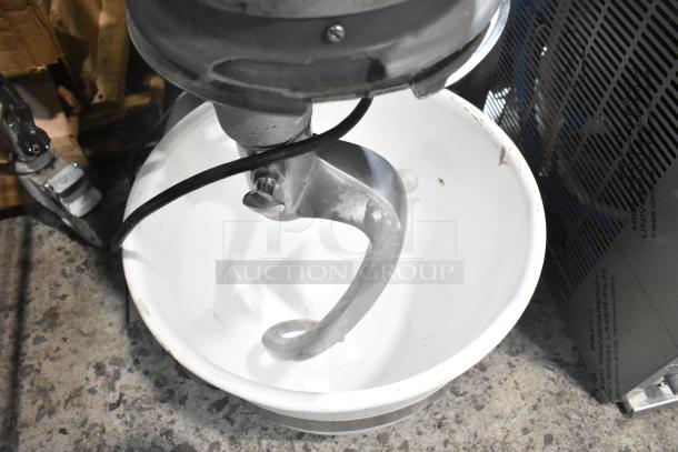 Hobart Legacy HL200 20-Quart Dough Mixer, metal, includes mixing bowl and dough hook attachment. Suitable for 100-120V, 1 phase.