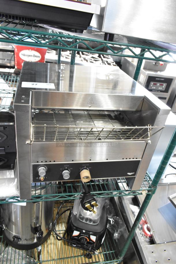 Brand new Vollrath JT3H stainless steel commercial conveyor toaster, scratch and dent, 1 1/2"-3" opening, 208V.