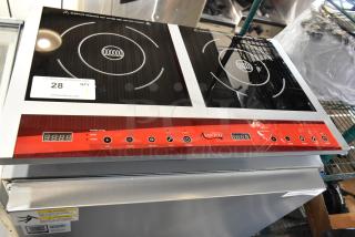 BRAND NEW Avantco 177IC18DB stainless steel double induction range. Minor scratches. 120V, 1 phase. Dual burner controls.