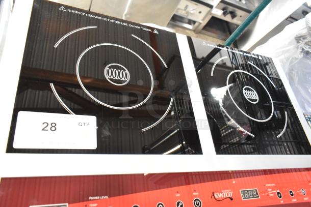 Avantco 177IC18DB stainless steel double induction range, brand new, scratch and dent, 120V, 1 phase, with control panel.
