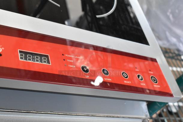Brand new 2025 Avantco 177IC18DB stainless steel induction range. Features digital display, touch controls. 120V, 1 Phase.