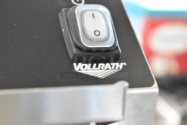 BRAND NEW 2025 Vollrath CF2-1800 stainless steel deep fryer with 2 metal fry baskets, control panel close-up.