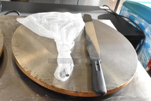 Carnival King 382CM16DBL Dual Crepe Maker, 16" stainless steel, brand new scratch and dent, 208/240V, 1 phase.