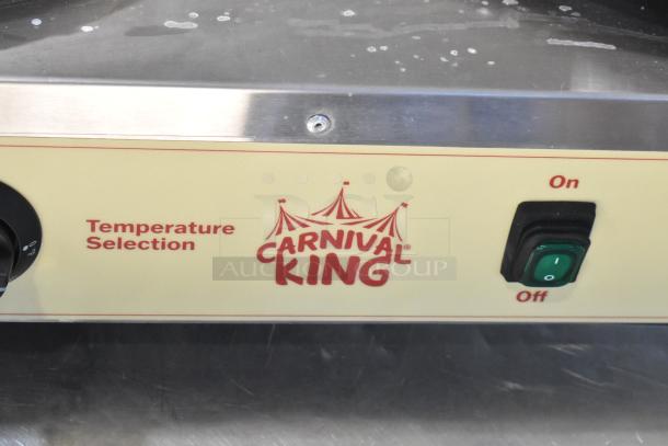 Carnival King 382CM16DBL Dual Crepe Maker; stainless steel; temperature control; ON/OFF switch visible; new condition.