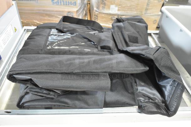 Black Cambro GBD211417110 insulated folding delivery bag, new, with customizable features, dimensions 21"x14"x17".
