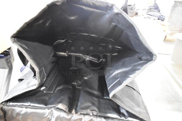 BRAND NEW large Cambro black insulated delivery GoBag®, 21"x14"x17", customizable, includes Lavex push broom heads.