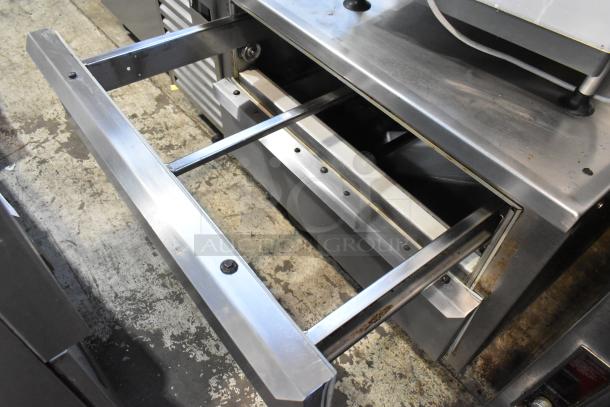 Traulsen stainless steel commercial 2-drawer chef base on casters, 115 volts, 1 phase, in used condition.