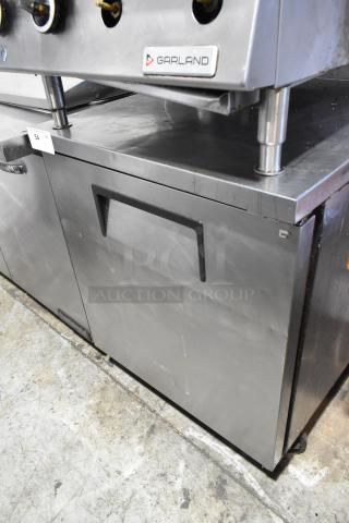 True TWT-27F stainless steel undercounter freezer, single door, 115V, 1 phase, commercial grade, used condition.