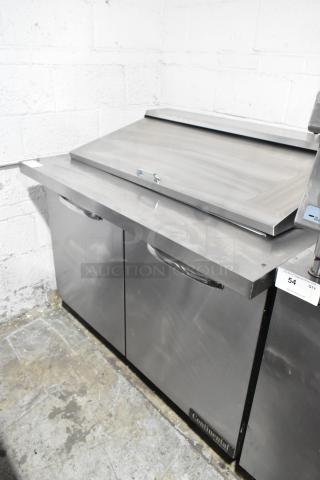 Continental SW48N18M Stainless Steel Sandwich Prep Table, Bain Marie Mega Top, commercial casters, 115V, 1 Phase.