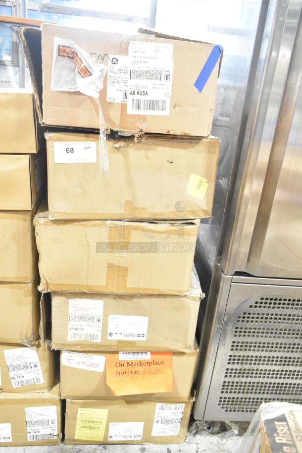 Six brand new boxes including General Electric GE H5SM light and Dual Lite LED emergency light. Multiples available.