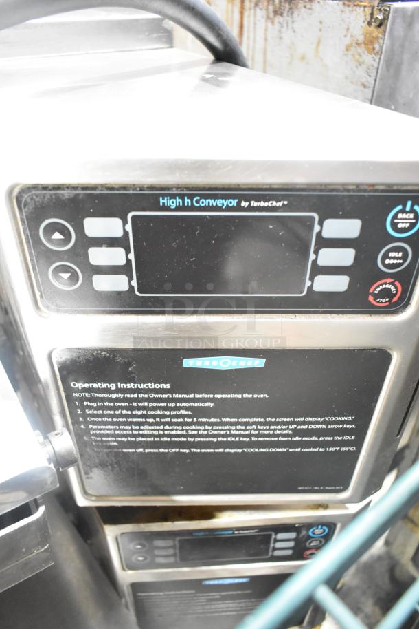 Turbochef HhC2020 stainless steel rapid cook conveyor oven. Features digital controls and operating instructions. 208/240V, 3 phase.