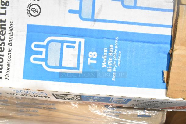 25 brand new items including Philips fluorescent, GE T8 LED, and Sylvania tube lights. T8 medium bi-pin base.