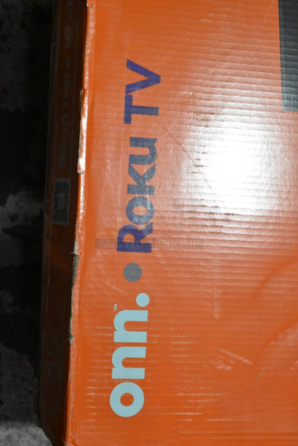IN ORIGINAL BOX! Onn Roku 65" TV. Box has branding and details. Buyer pick-up only; item not shippable.