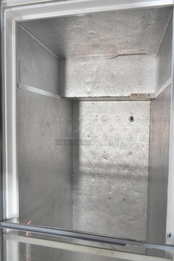 Vestfrost SCF1212DT chest freezer merchandiser, 115 volts, 1 phase; interior view showing clean silver finish.