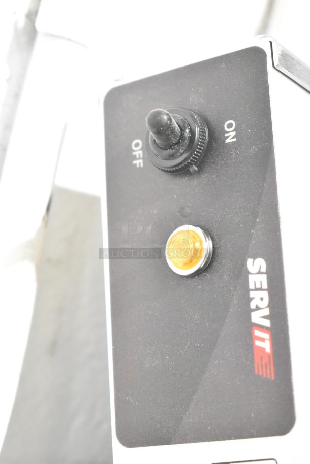 ServIt 423SW72THDBLA metal commercial 72" double strip warmer, featuring dual toggle controls, 120 volts, 1 phase.