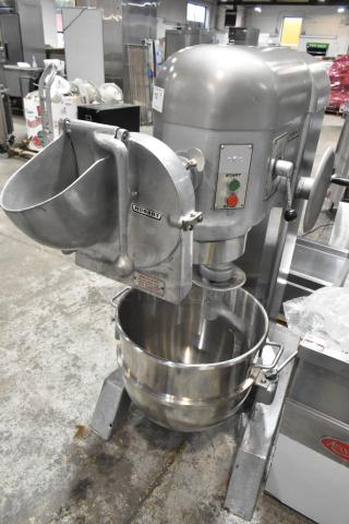 Hobart H-600 Metal Commercial Floor Style 60 Quart Planetary Dough Mixer w/ Pelican Head, Mixing Bowl and Dough Hook Attachment. 115/240 Volts, 3 Phase. - Item #1229399