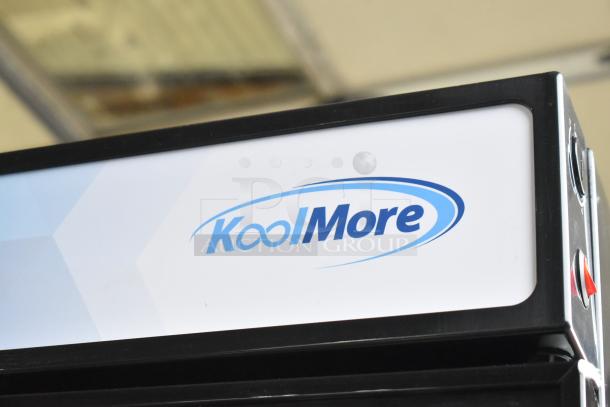 KoolMore KM-MDF-17S reach-in freezer, new condition, scratch and dent, metal build, poly coated racks, 115V, single door.