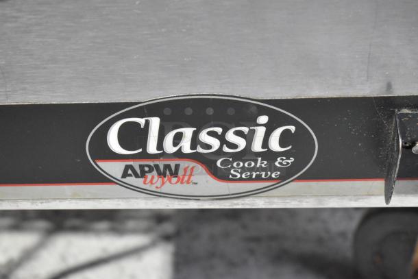 APW Wyott CW-2A stainless steel food warmer, labeled "Classic Cook & Serve." 115V, 1 phase, commercial use.