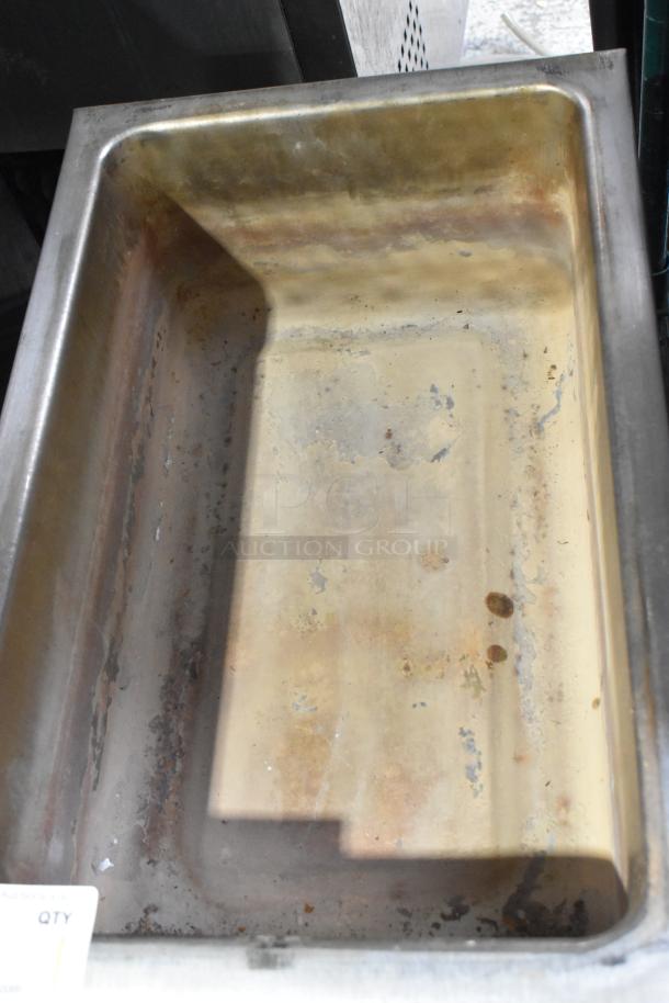 APW Wyott CW-2A stainless steel food warmer, worn condition, 115 volts, 1 phase, visible rust and metal discoloration.