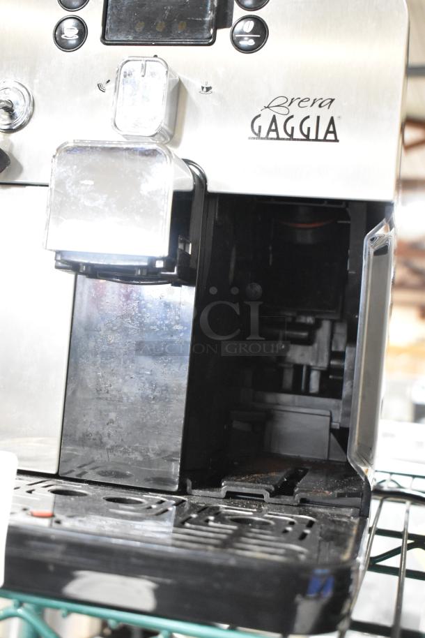 Gaggia Brera SUP037RG stainless steel espresso machine, commercial countertop model. Visible controls, logo, and drip tray.