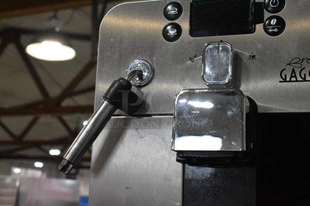 Gaggia Brera SUP037RG espresso machine, stainless steel, visible steam wand and control panel; 120V, 1 phase.