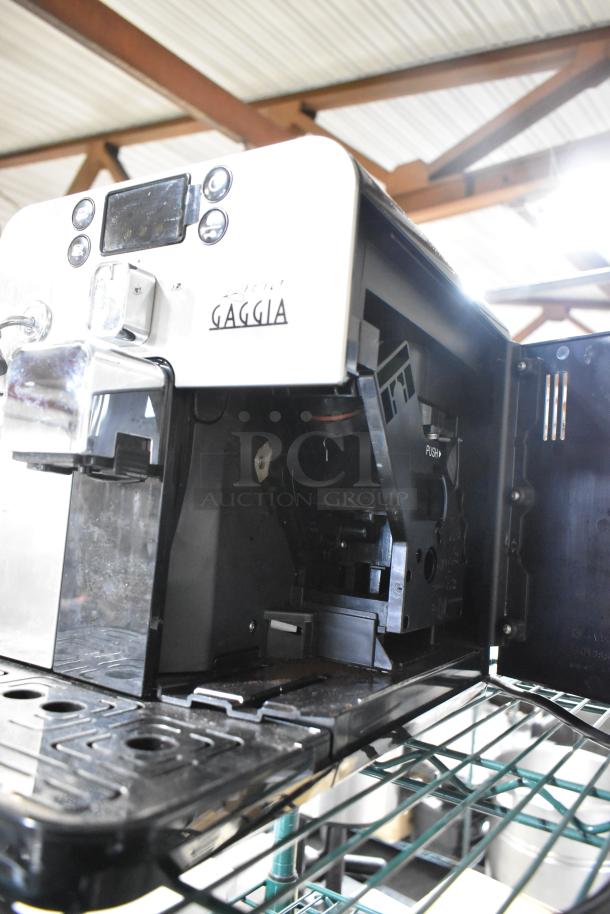 Gaggia Brera SUP037RG stainless steel espresso machine, commercial-grade, 120V, 1 phase, open side panel, visible controls.