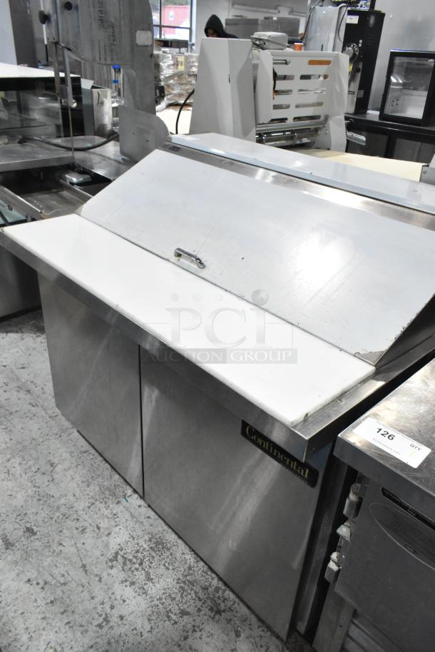 2016 Continental SW48-18M stainless steel sandwich prep table, bain marie mega top, 115V, 1 phase, good condition.