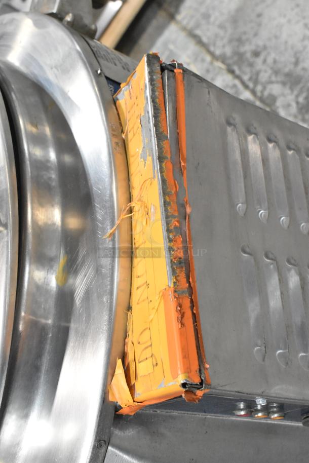 Groen AH/1E stainless steel 80-gallon steam kettle, propane gas-powered, with visible exterior markings.