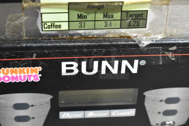 Bunn MHG Stainless Steel 2 Hopper Coffee Bean Grinder, digital control, branded labels; used condition.