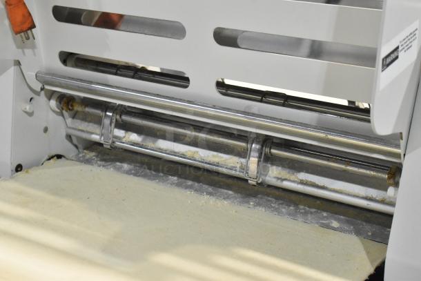 5MCR501 Metal Commercial Countertop Dough Sheeter, model 5MCR501, 110V, 1 Phase, showing detailed rollers and components.